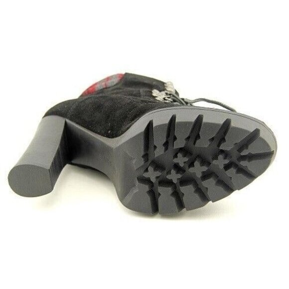 Nine West Boots Suede Black & Red Plaid Women's Size 8 M US New In Box - Picture 6 of 7